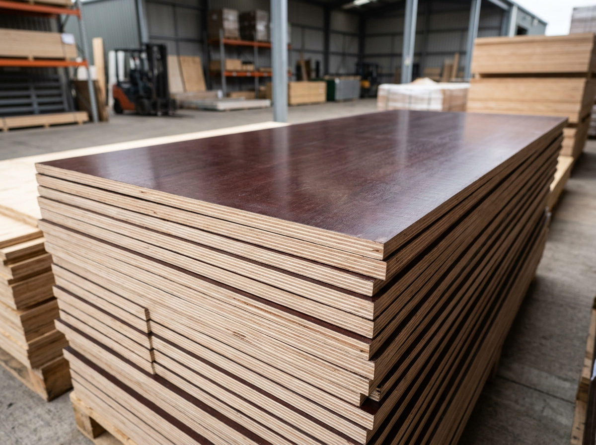 Film-faced plywood for formwork